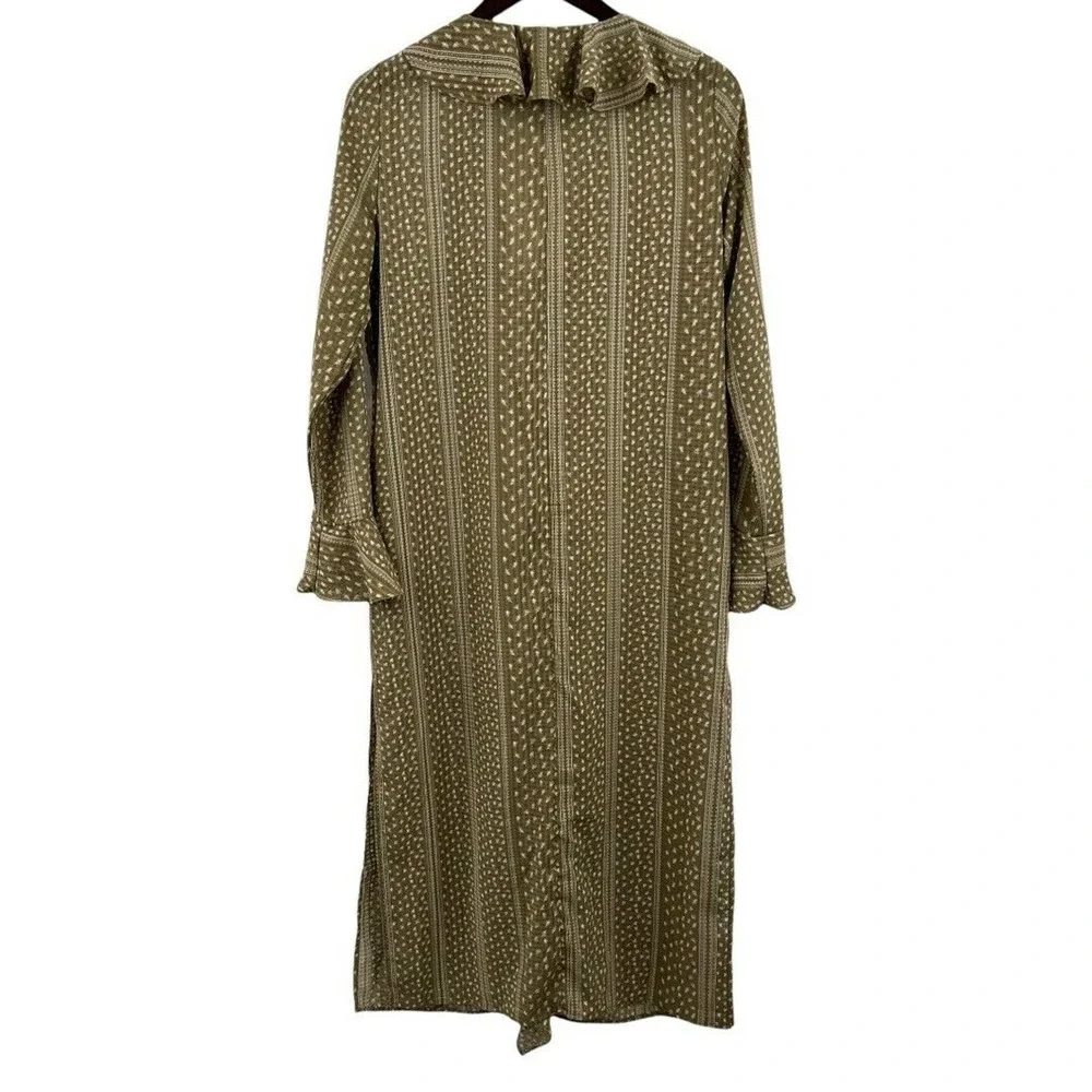 Fanco Ruffle Front V Neck Open Front Duster Size Medium New - Picture 4 of 8